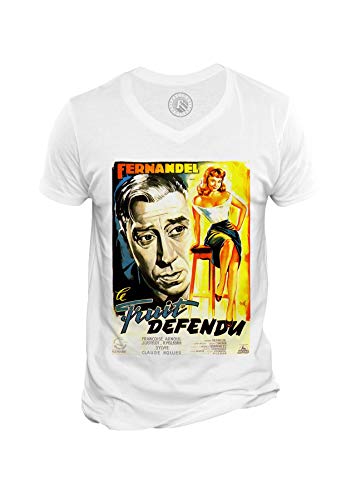 Photo de Fabulous T-Shirt Homme Col V Coton Bio Le Fruit Defendu Fernandel Vieu Film Francais Cinema Vintage