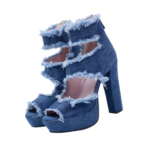 Sandales en denim bleu pour soirées et occasions spéciales