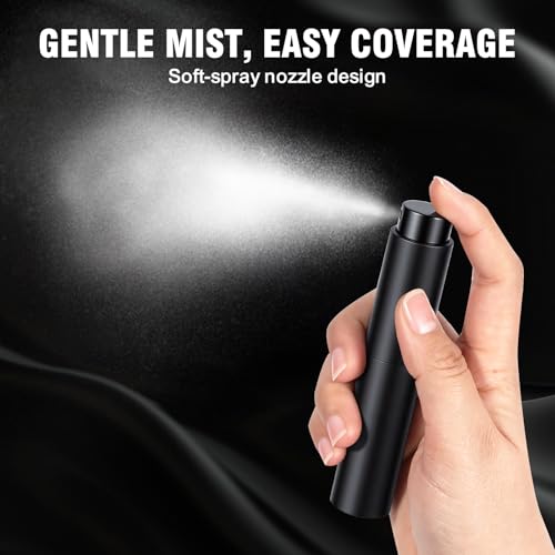 10ml Refillable Travel Perfume Spray Bottle - Portable Cologne Atomizer with 3 Transfer Tools, Leak-Proof - Travel Essentials for Men & Women, Matte Black - Image 4