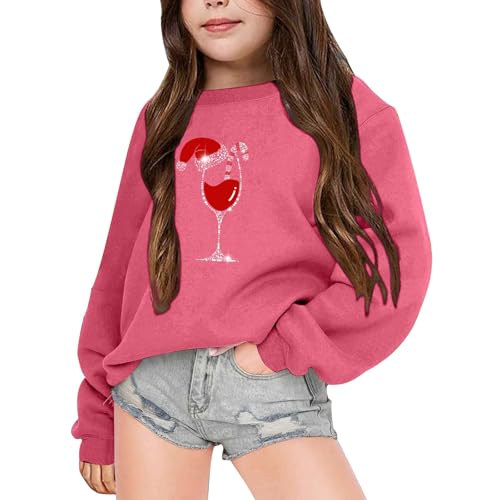 Girls Fall and Winter Christmas Print Casual Round Neck Long Sleeve Sweater Girl's Boy's Sweatshirt Hoodies Pullover2