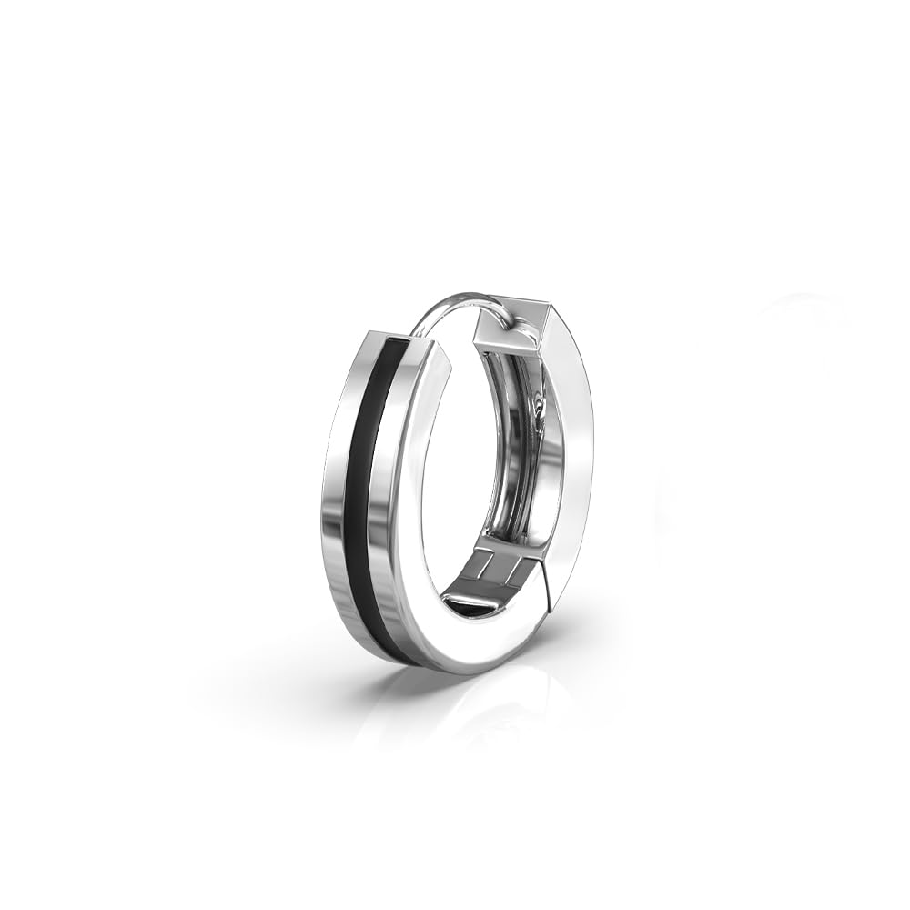 aya's Plain Solid Round Bali Hoop Earring With Grooves For Men (1 Pc) | Nova Hoop Bali Earring | 925 Sterling Silver | Birthday Gift for Men and Boys-picture-21