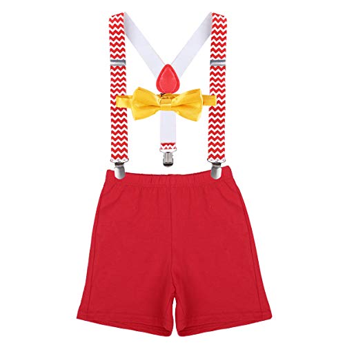 Image of IBTOM CASTLE Baby Boys 1st /2nd Birthday Cake Smash Outfit Suspenders Bloomers Bowtie Set Fishing Party Clothes