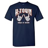 H-Town Hold it Down Houston Hands Men's Apparel for Baseball Fans (Navy Shirt,S)
