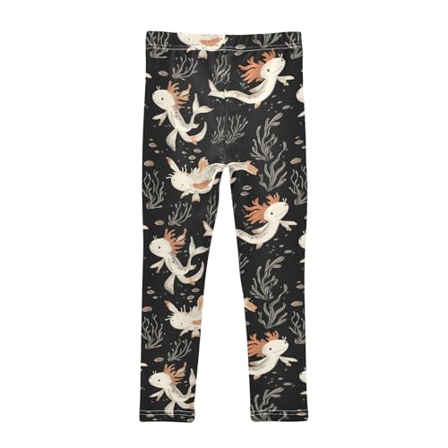 Axolotl Print Girls Leggings Ultra Soft Compression Yoga Gym Pants for Kids 4-10T2