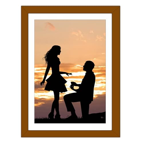 Betionol Picture Frames With the Opening Size of 12x16 inch, It Frames 30x40cm/12x16in Diamond Art or Posts or Photos, Brown Solid Wood Frame For Diamond Painting For Birthday Holiday Art Gift