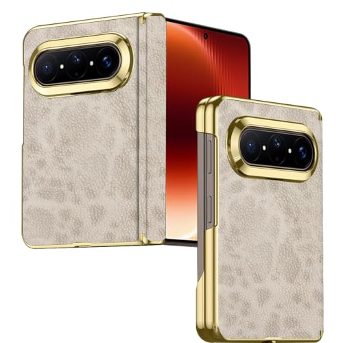 Étui Huawei Pura X Max avec charnière coque cuir vintage antichoc beige