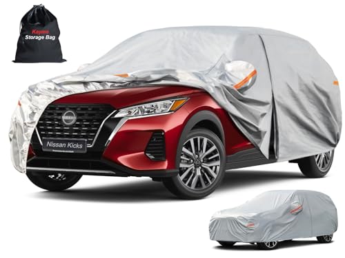 Image of Kayme 6 Layers SUV Car Cover Custom Fit for Nissan Kicks (2017-2025) Waterproof All Weather for Automobiles, Outdoor Full Cover Rain Sun UV Protection.Silver