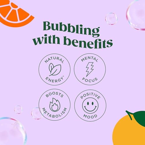 Image of Bloom Nutrition Sparkling Energy Drink, Orange, 180mg Caffeine | Zero Sugar | Natural Caffeine | Antioxidant-Rich | 24 Pack