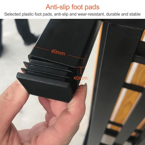 Outdoor Patio Bench Garden Bench Park Seat Chair, Patio Backless 2-Person Seating, Patio Dining Bench Front Porch Benches, for Backyard, Garden, Porch, Patio(Yellow,100cm/39.4in) - Image 3