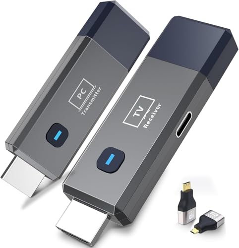 Oasisgalore Wireless HDMI Transmitter and Receiver 100m (328ft) Dual-Band 2.4G 5.8G 4K Decode Input + 1080P Output Plug & Play Low-Latency for PC Projector TV Box
