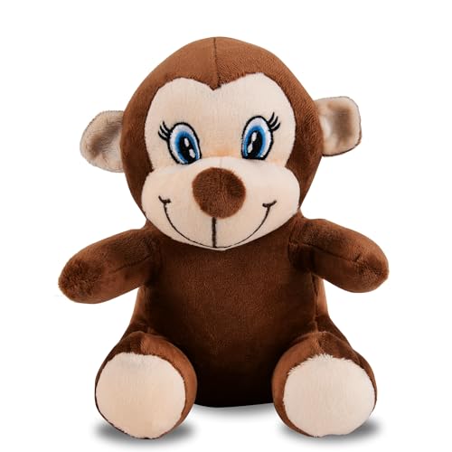 Image of Fun4you Monkey Plush Toy 25cm - Soft Stuffed Animal for Kids | Cute Monkey Cuddly Gift for Baby Boys & Girls | Playtime Fun Companion (Brown)