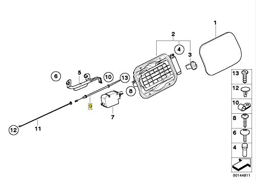 Cable de bloqueo para tapa de combustible original BMW E60 E61 51257066025 2