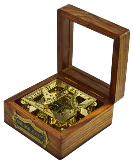 Reloj de sol cuadrado de latón ideal para decorar despachos de estilo vintage