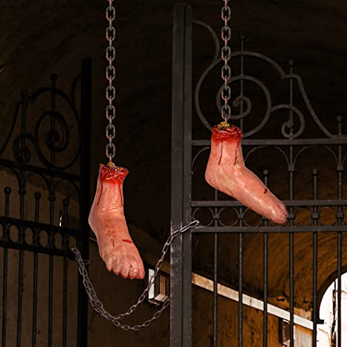 image for XONOR Fake Human Severed Feet Bloody Dead Body Parts Haunted House Hal