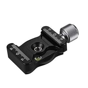 Aluminium Alloy Quick Release Clamp with 1/4 & 3/8 Inch Screw Mount Bubble Level for Ballhead Tripods Camera Accessories for Arca Swiss Benro Acratech Kirk Wimberley Gitzo RRS QR Plate