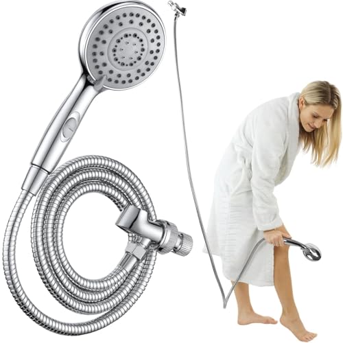 Best Handheld Shower Heads for Seniors: Safety, Comfort & Independence 5 Vive Hand Held Shower Head with Long Hose - Detachable 2 in 1 Universal High Pressure Handheld Adapter - Chrome Finish with Large Waterfall Rainfall (Chrome)