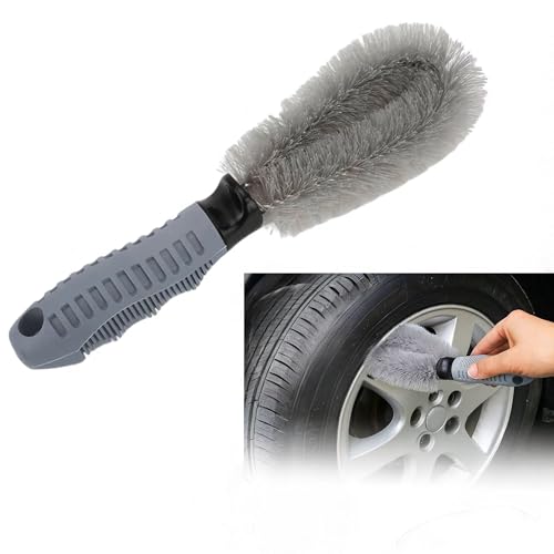 Topolenashop Spazzola Cerchi Auto 26cm con Setole in Nylon | Pulizia Profonda per Cerchioni in Lega, Pneumatici, SUV, Moto, Bici | Ergonomica, Non Graffia, Riutilizzabile, Alta Resistenza 2000706