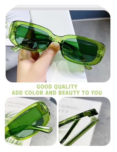Exquisite Collection of 8 Unique Colored Retro Rectangle Sunglasses for Women – Perfect for Beach ，Driving and Casual Outfits, Orange4