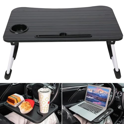 Image of VAAYU Multi-Purpose Laptop Table, Study Table| Bed Table| Adjustable Height, Portable for Office, Work Form Home | DIY Table, Easy to Assemble, Engineered (Old-Black)