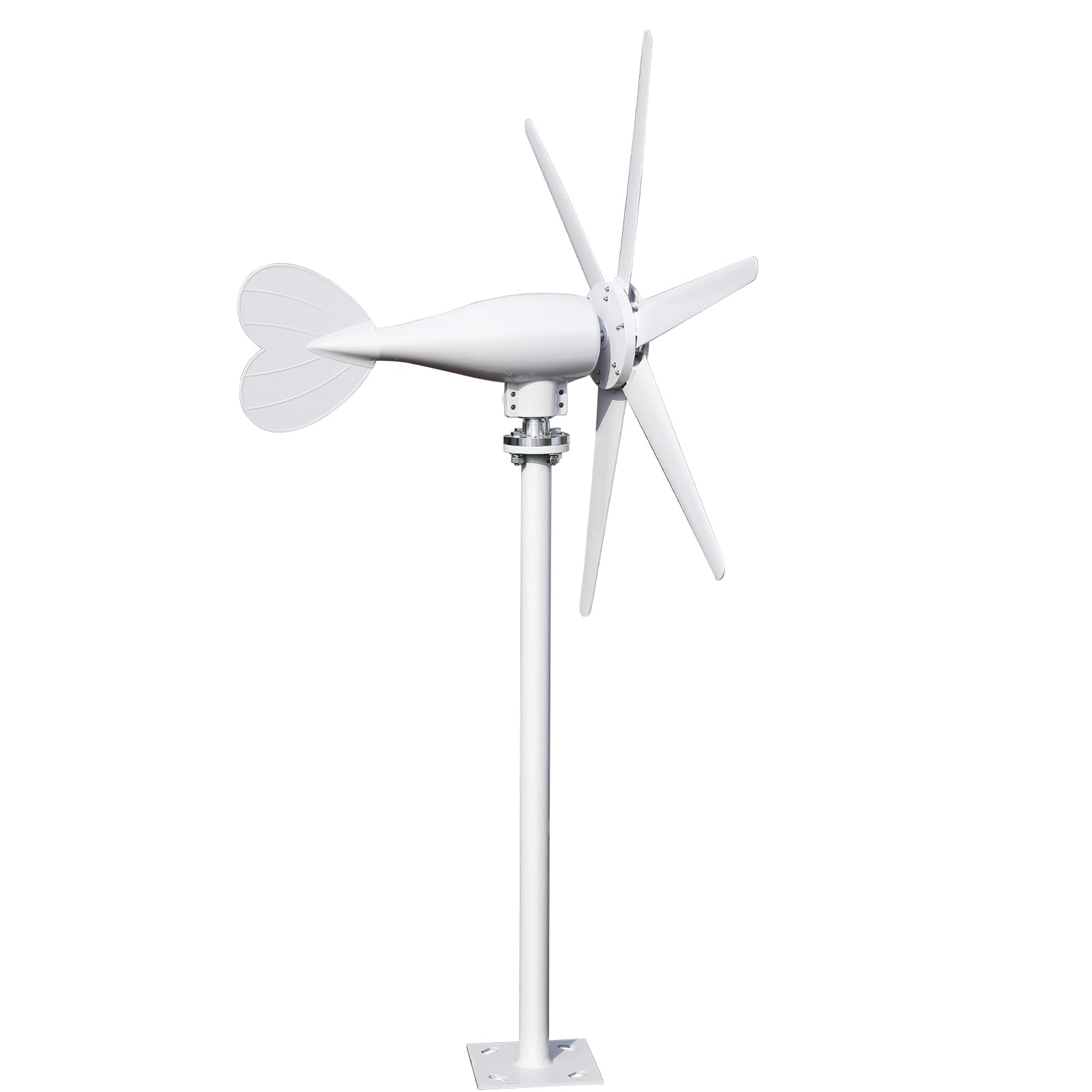Éolienne 800W Kit Générateur, 6 Pales Éolienne Verticale 12V/24V avec Contrôleur, Moulin à Vent pour Maison, Camping-Car, Bateau, Système Énergie Renouvelable DIY Blanc