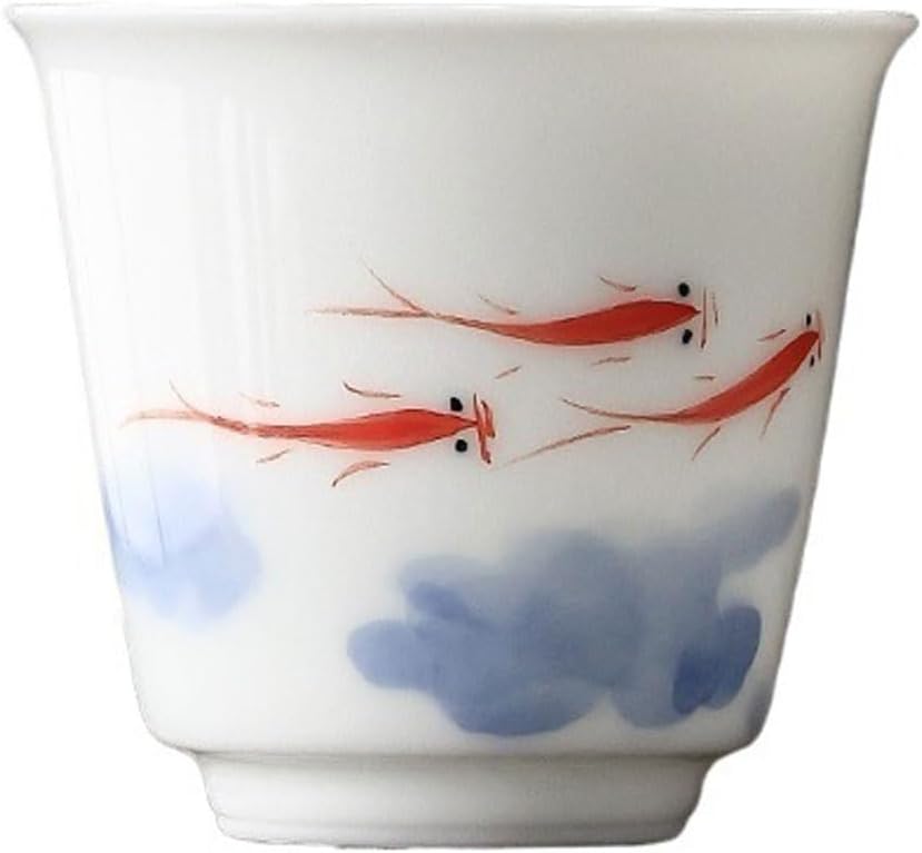 GSOUL Kungfu Tea cup Afternoon Tea Party Hand-painted Teacup Ceramic Kung Fu Set Host Cup White Porcelain Personal Single Small Tea Cups