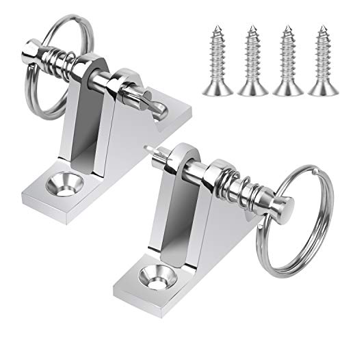 Homgaty 2 Packs Bimini Top Deck Hinge With Pin And Ring And 4 Packs Pad Eye Straps, 316 Stainless Steel Bimini Boat Tops Hardware Sets (Screws Include) #TOP4