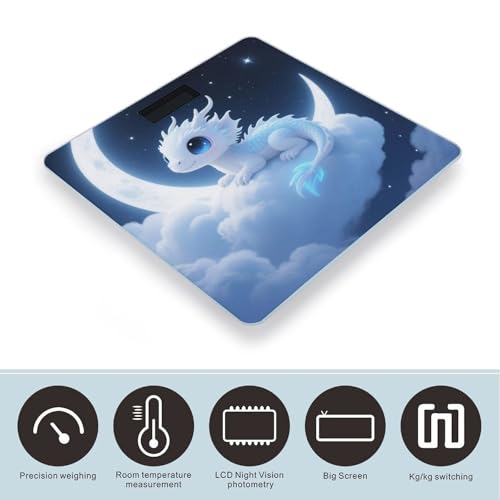 Báscula digital de baño White Dragon de vidrio templado miniatura 3