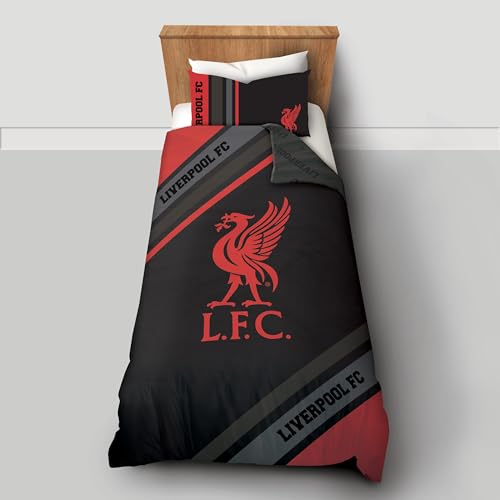 FOCO Officially Licensed Liverpool FC Dark Rayz Reversible Single Duvet Cover Set with Pillowcase