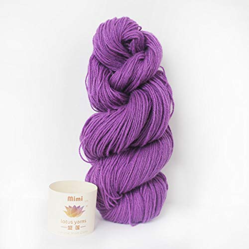 5 Skeins Lotus Yarns Mink & Cashmere Blend Knitting Yarn Skein Soft Crochet Yarn For Fingering Sweater, Scarves, Hats, And Craft Projects Mimi Plus (27-Purple1) #TOP1