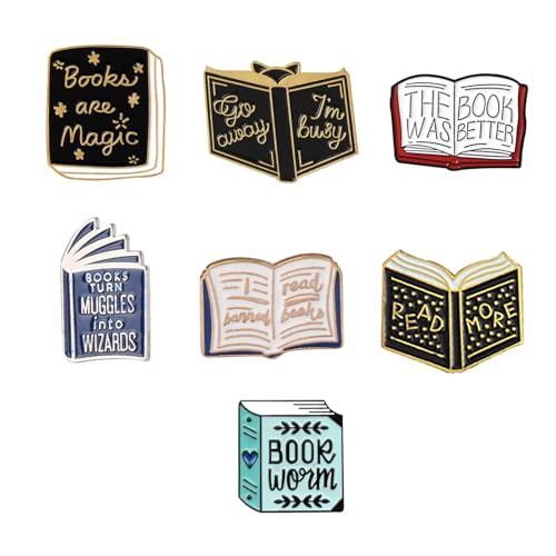 Image of Cartoon Book Enamel Pins,Book Badges,Books Brooches,Decorative Lapel Pins for Backpacks Clothing Bags Jackets,Learning Gifts for Teacher Student BookLovers (7)