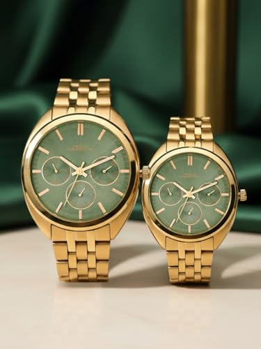Image of French Connection Analog Green Dial Couple's Watch| Pair Watch| -FCN0113GM