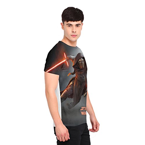 Image of Star Wars Mens Polyester Printed Round Neck Short Sleeves Tshirt - Grey (STWR0021)