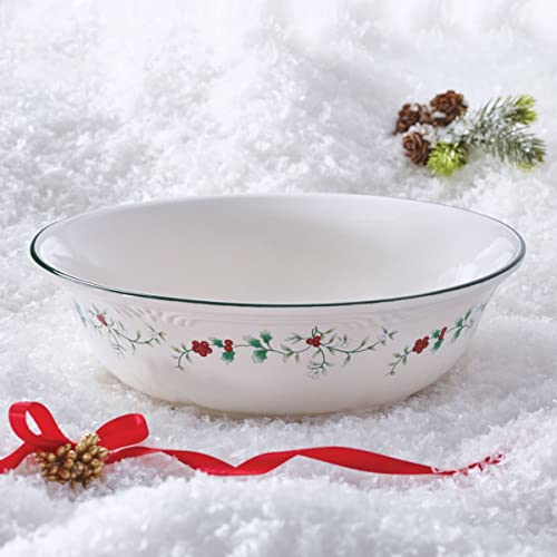 Image of Pfaltzgraff Winterberry Round Serve Bowl Stoneware Gift Box, 10 inch, Assorted (Pack of 2)