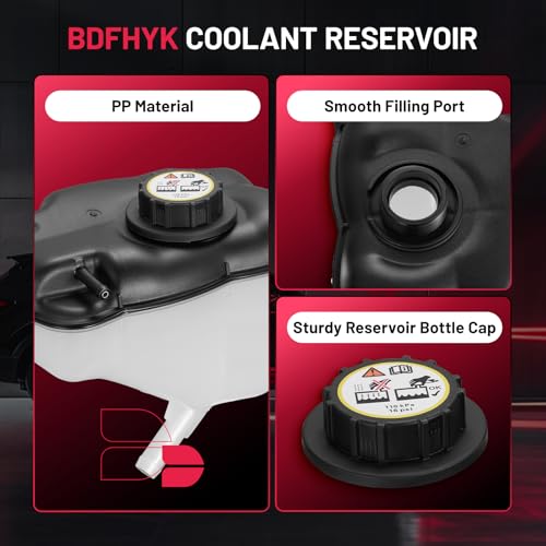 Image of BDFHYK Engine Coolant Expansion Reservoir Overflow Tank Compatible with Ford Mustang 2011-2014 3.7L 5.8L V6 V8 Replace 9C3Z8101B BR3Z8A080A BR3Z8A080E CR3Z8A080A 603-298