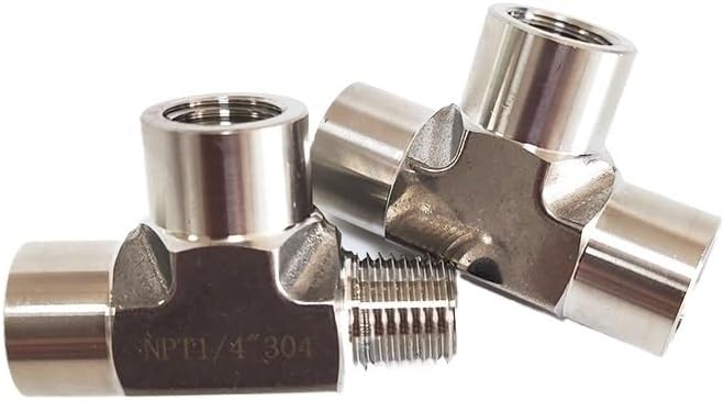 High Pressure Forging 1/8" 1/4" 3/8" 1/2" Female Male Elbow Tee 3 Ways 304 Stainless Steel Pipe Fitting Connector(Elbow Female,NPT 304_1/4")