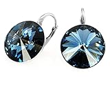 Farbe - Montana Crystals & Stones *Denim Blue* *RIVOLI* 14 mm Ohrringe Damen Ohrhänger mit Kristallen von Swarovski Elements