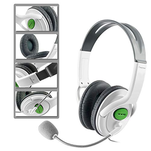 Insten Gaming Headset Headphone with Mic Compatible with Xbox 360 Wireless Controller, White - Thumbnail 7