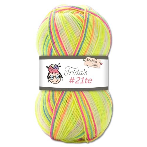 Frida's Wollhaus Frida's #21te - Ovillos de lana para calcetines (5 unidades, 100 g), 15 colores (2710)
