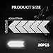 HABNVUON 20PCS Car Arrow Reflective Stickers, Reflective Decals, High Night Visibility Reflector Tape, Waterproof Car Night Safety Warning Arrow Decals for Auto Trunk Rear Bumper Body (White)