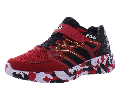 Fila Wanderun Strap Mashup Boys Shoes Size 12, Color: Red/Black