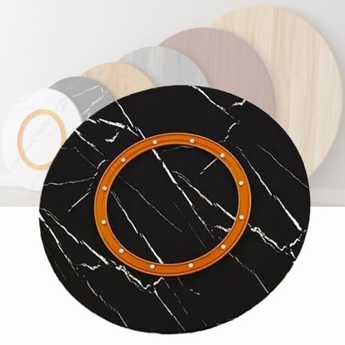 Bandeja giratoria de madera maciza, mesa de comedor, plato de servicio resistente, bandeja redonda grande para servir en el hogar, cocina, rayas negras, 90 cm