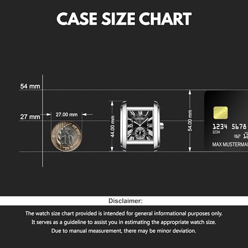 Image of LONGBO Mens Watch Rectangular Shape Alloy Case Business Casual Genuine Leather Strap with Seconds Subdial | Calendar Date | Scratch Resistant Waterproof Watches for Men