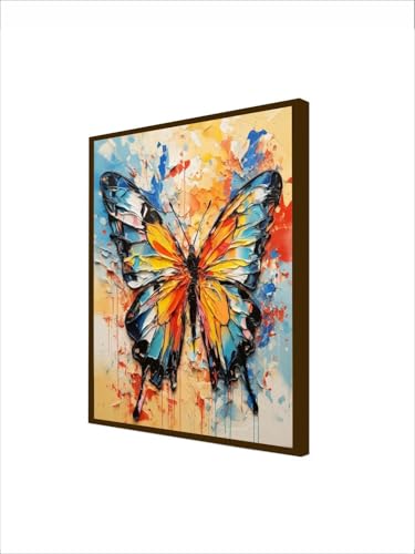 Image of Artsense Painting for wall decoration Abstract wall painting for living- butterfly painting for home decoration with frame-Multicolor /20x20 inches /(50x50 cm) (mix)