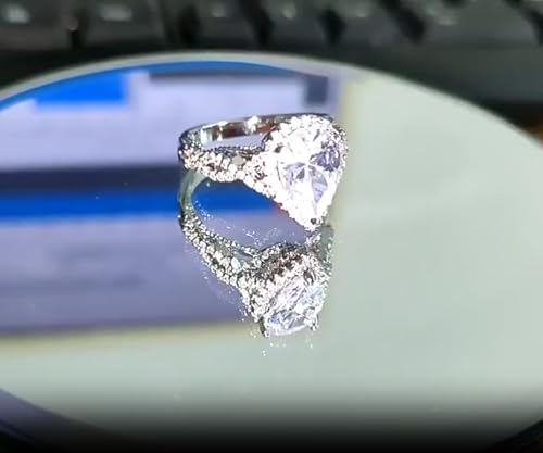 TIGRAOE 1.5CT Engagement Ring for Women Teardrop Cubic Zirconia Wedding Band Halo Twisted Pear CZ Promise Anniversary Ring Size(6-10) silverA-72