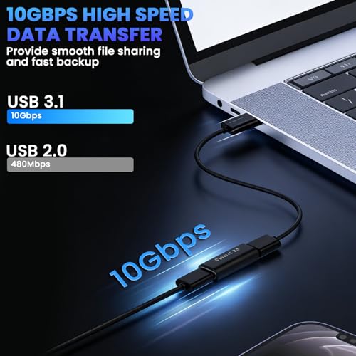 Image of Verilux 2Pack Type-C 3.1 Female to Female Adapter, PD 100W Fast Charging & 10Gbps Data Transfer USB to Type C Connector Supports 8K@60Hz Video for Thunderbolt 4 /3, iPhone 17 /16 /15, Laptop