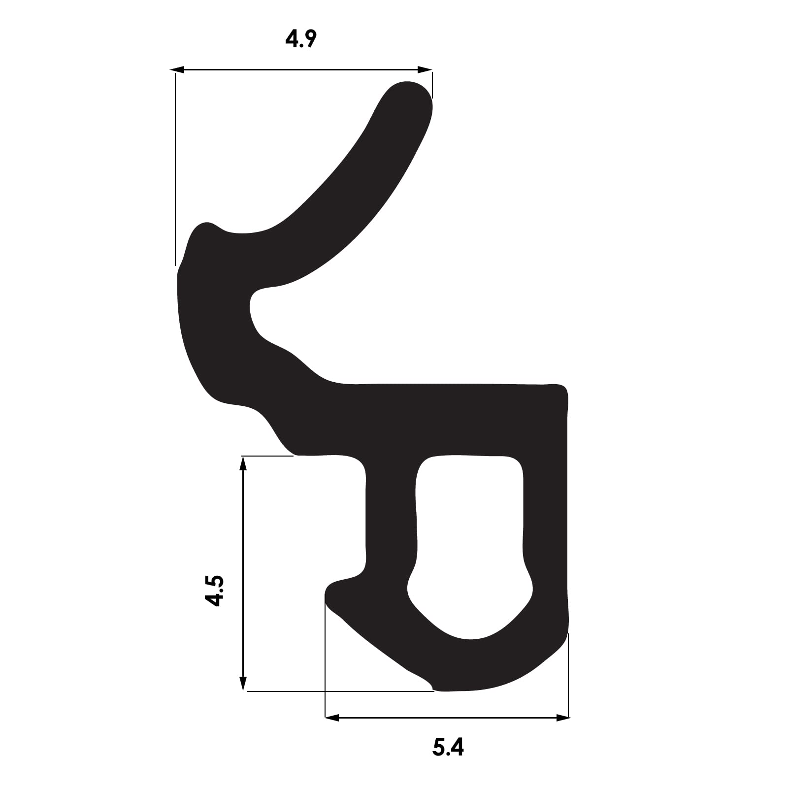 Fensterdichtung – S-618 – 50 m – KBE PVC Fenster Gummidichtug – Schwarz – Zugluftstopper Profildichtung – Gummidichtug Dichtband Kunststofffensterdichtungen
