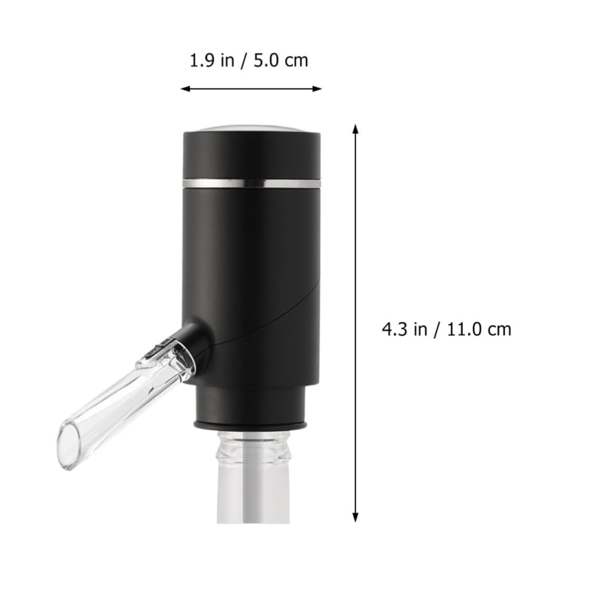 Aérateur de Vin Électrique Noir, Distributeur Touche, Batterie Intégrée