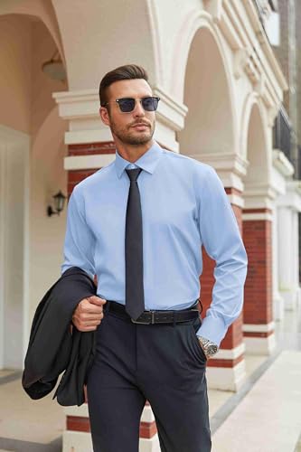 Image of COOFANDY Mens Stretch Dress Shirts Long Sleeve Button Down Shirt Regular Fit Formal Business Shirts