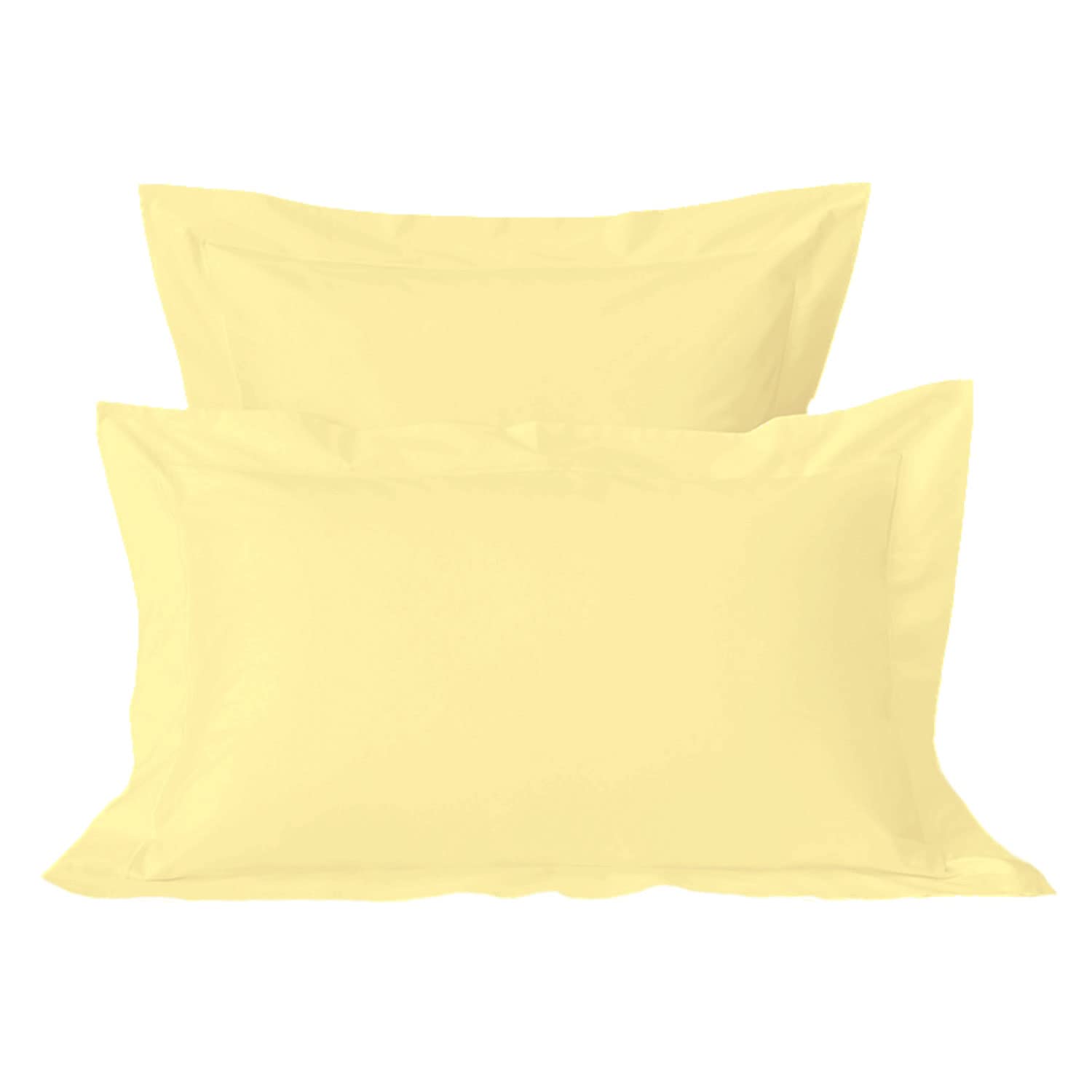 Pizuna Pure Cotton Standard Pillowcases 2 Pack Mellow Yellow 50x75cm, 600 Thread Count Long Staple Combed Cotton Crisp Pillow Cover, Soft Sateen Oxford Pillow Cases (Cooling Pillowcase)