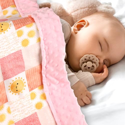 Image of Baby Blanket for Boys Girls, Super Soft Double Layer Mink Blankets with Dotted Backing, Lattice Sun Toddler Newborn Nursery Bed Blanket, Multicolor Printed Blanket, 30 X 40 Inches